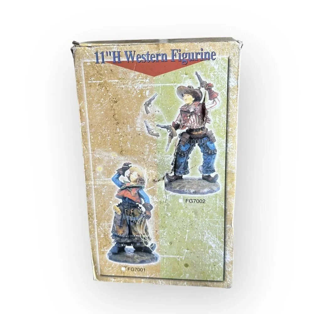 Vintage Cowboy Guitarist Figurine Western Musician Resin 11in 2002 With Box